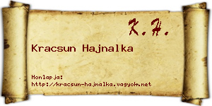 Kracsun Hajnalka névjegykártya